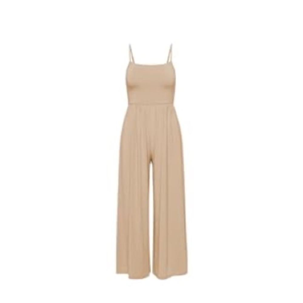 Casual Loose Spaghetti Strap Scoop Neck One Piece Jumpsuit